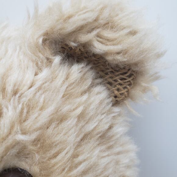 Toys House 13" Fancy Beige Teddy Bear w/ Bow Tie & Burlap Paws Ears - Picture 4 of 8